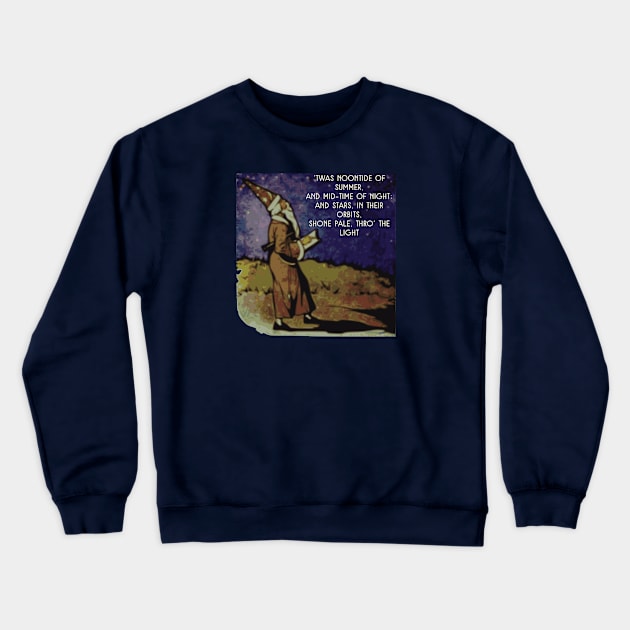 Magic Wizard Starry Night Sky Poem Crewneck Sweatshirt by RaizePeace